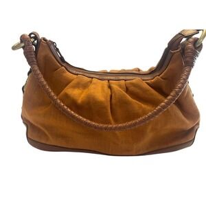 Retired Tommy Bahama Luca Linen Hobo Bag Woven Handle Brass Retail $245 W/Tag‎